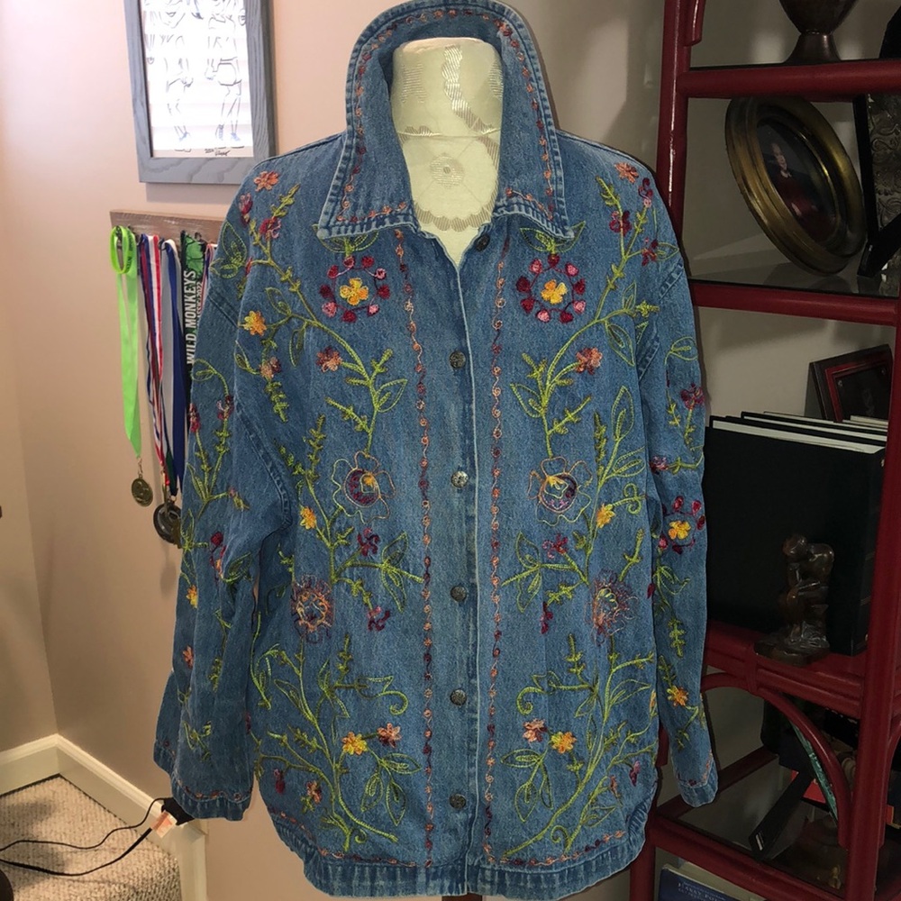 Tantrums embroidered denim jacket 2X